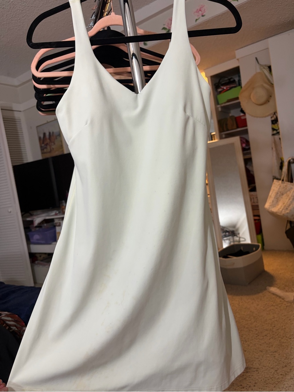 lululemon athletica muted green V-Neck athletic Mini Dress